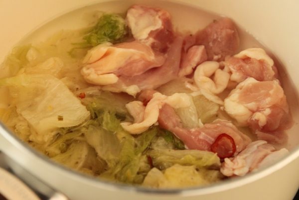 白菜漬と鶏肉