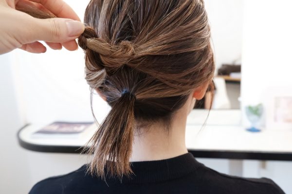 三つ編みヘアアレンジ