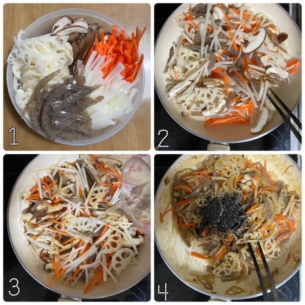 お弁当に便利！切って炒めるだけで簡単「五目きんぴら」の作り置き