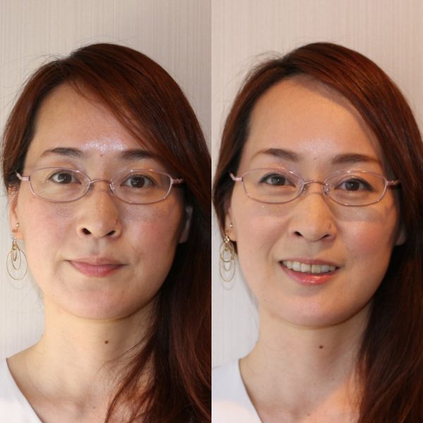 「眉マスカラ」ビフォーアフター