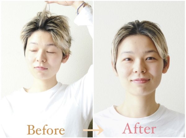 寝ぐせ直しビフォーアフター