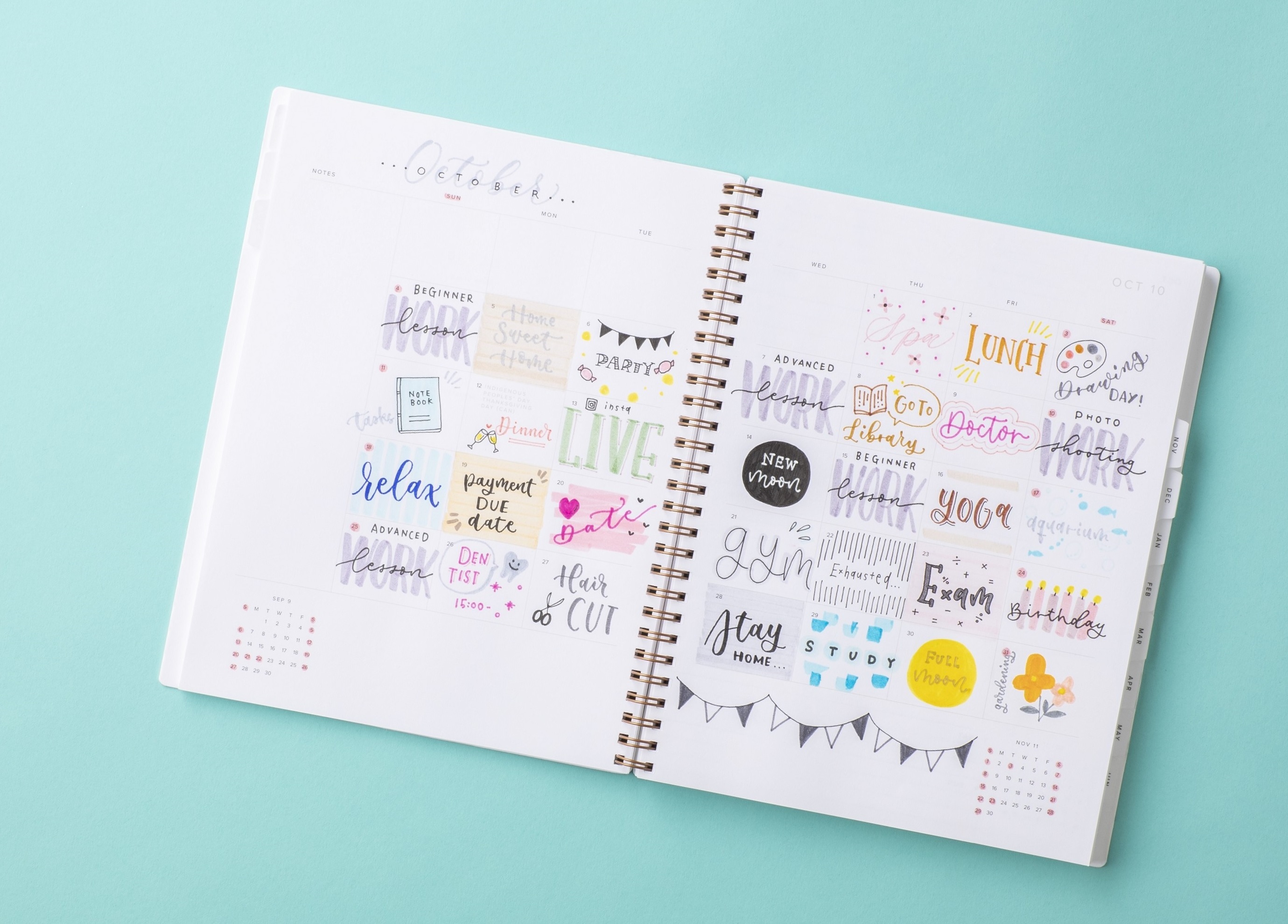ちょこっと書くだけ!マンスリーページ活用「1日1マス日記」手帳術♪