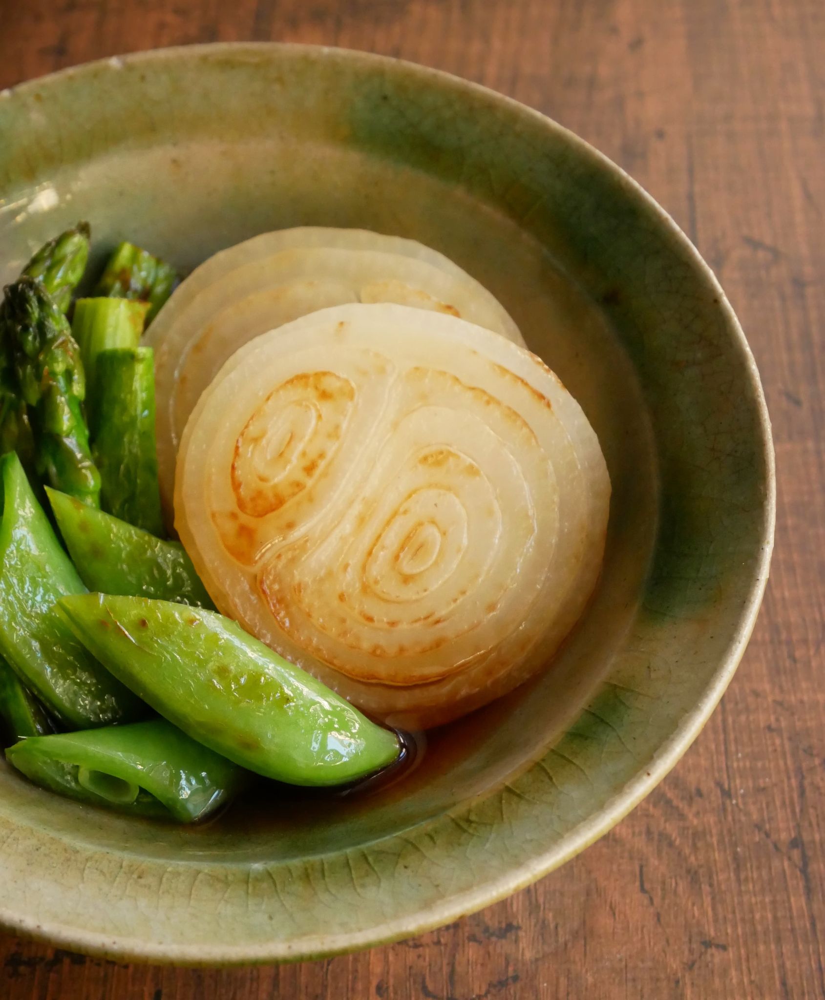 焼いて漬けるだけ！めんつゆで簡単「春野菜の焼き浸し」