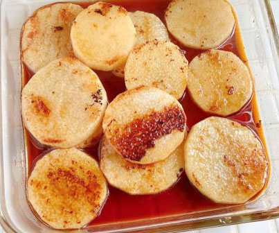 シャキとろ食感がたまらない！簡単「焼き長芋の甘酢漬け」の作り置き