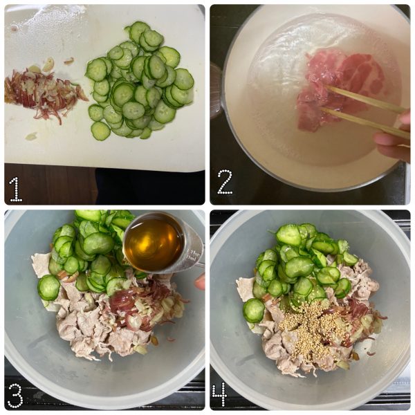 お肉がしっとり！簡単「冷しゃぶときゅうりのミョウガ和え」の作り置き