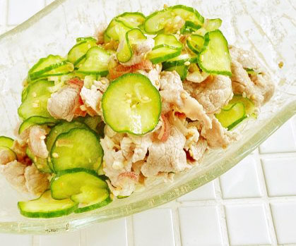 お肉がしっとり！簡単「冷しゃぶときゅうりのミョウガ和え」の作り置き