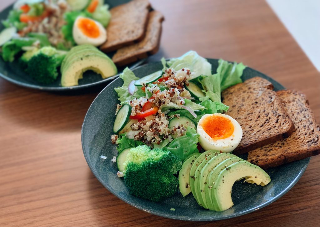 (私の基本の朝ごはんプレート)
