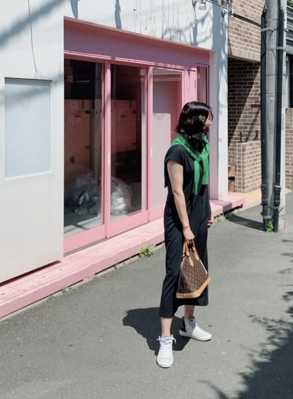 カットソーワンピの着こなし