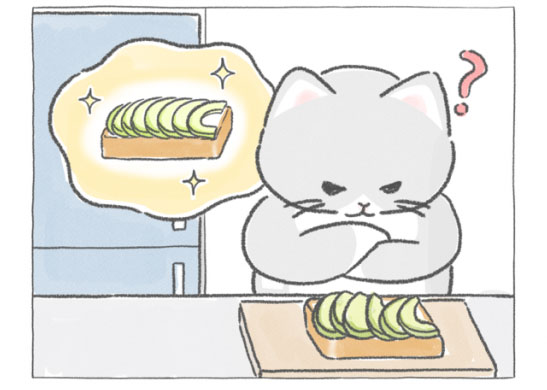 【四コマ漫画】vol.6「アボカドトースト」｜おはよう！おしばと愉快な仲間たち
