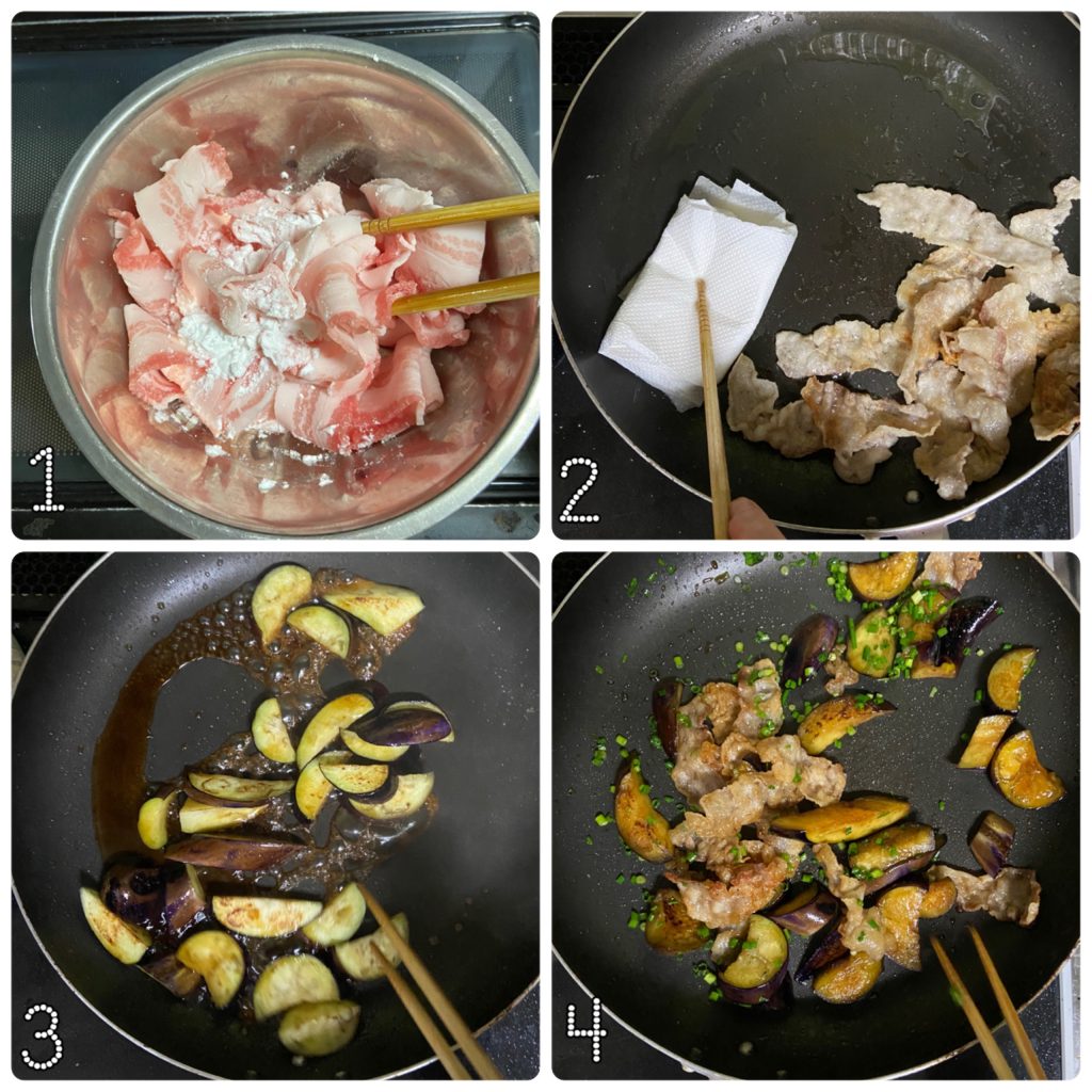 食欲そそる作り置き！簡単「カリカリ豚とナスの甘酢焼き」