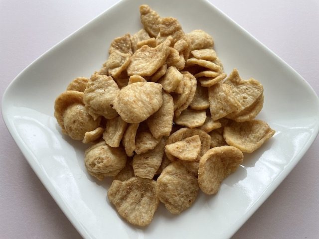 高たんぱくのお菓子「大豆チップ うま味醤油」