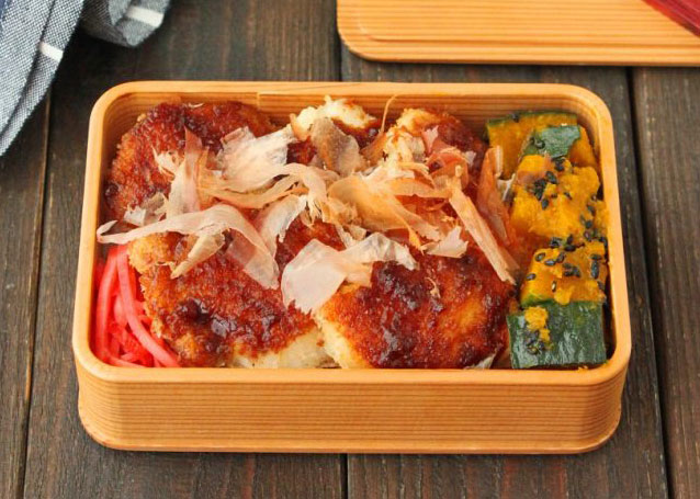 液だれナシ！簡単「ささみのおかかソースカツ」「かぼちゃごまバター」2品弁当