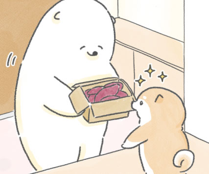 【四コマ漫画】vol.15「さつまいもバター」｜おはよう！おしばと愉快な仲間たち