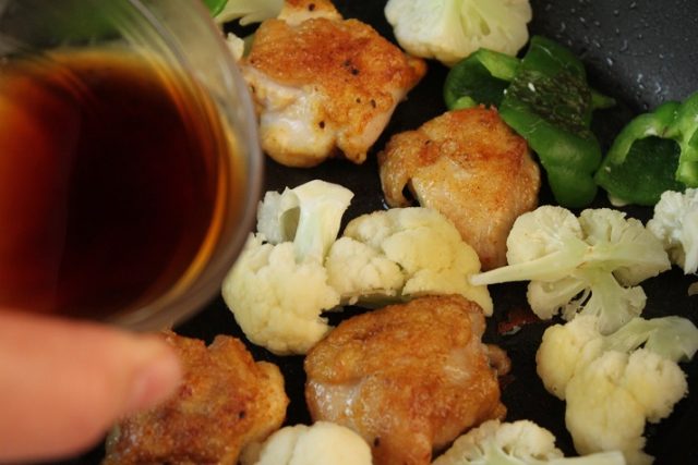 鶏肉とカリフラワーのカレー南蛮
