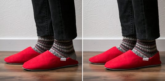 ABE HOME SHOES/帆布のバブーシュ M