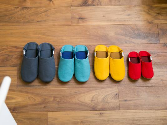 ABE HOME SHOES/帆布のバブーシュ M
