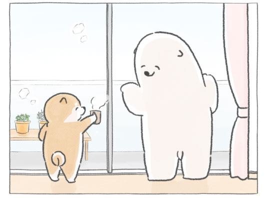 【四コマ漫画】vol.20「温かい」｜おはよう！おしばと愉快な仲間たち