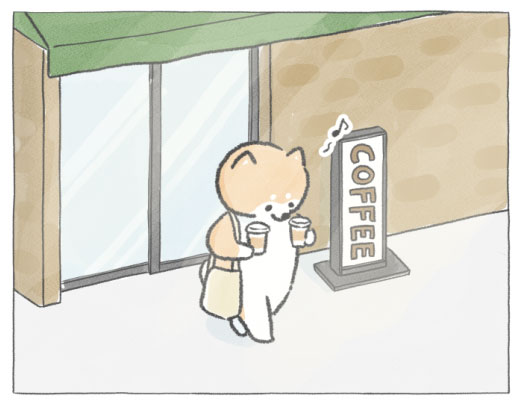 【四コマ漫画】vol.21「ホットコーヒー」｜おはよう！おしばと愉快な仲間たち