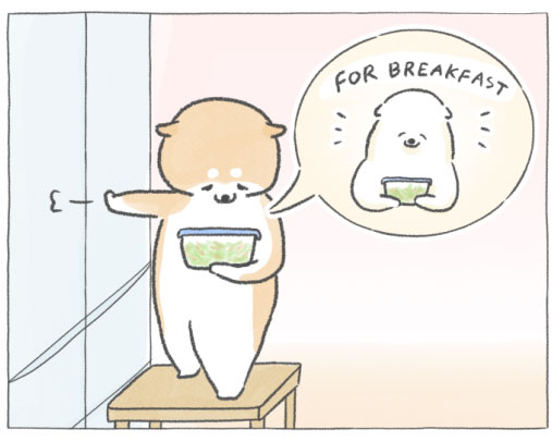 【四コマ漫画】vol.22「コールスローサンド」｜おはよう！おしばと愉快な仲間たち