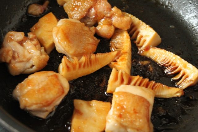 鶏とたけのこの甘辛