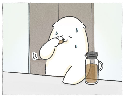 【四コマ漫画】vol.30「冷たい麦茶」｜おはよう！おしばと愉快な仲間たち