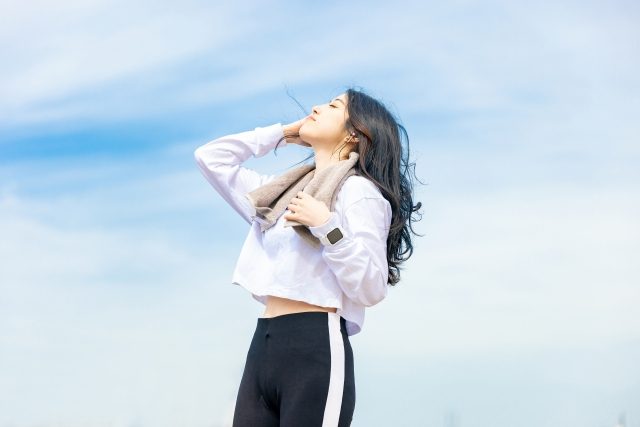 運動した女性
