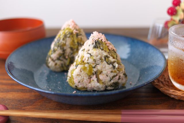 オートミールの高菜明太おにぎり