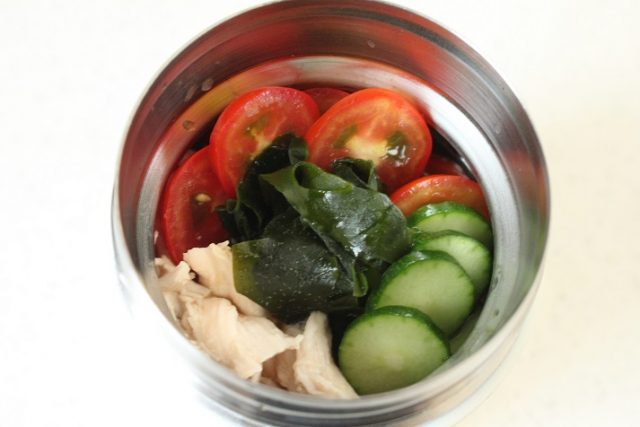ささみと野菜の冷製つゆ