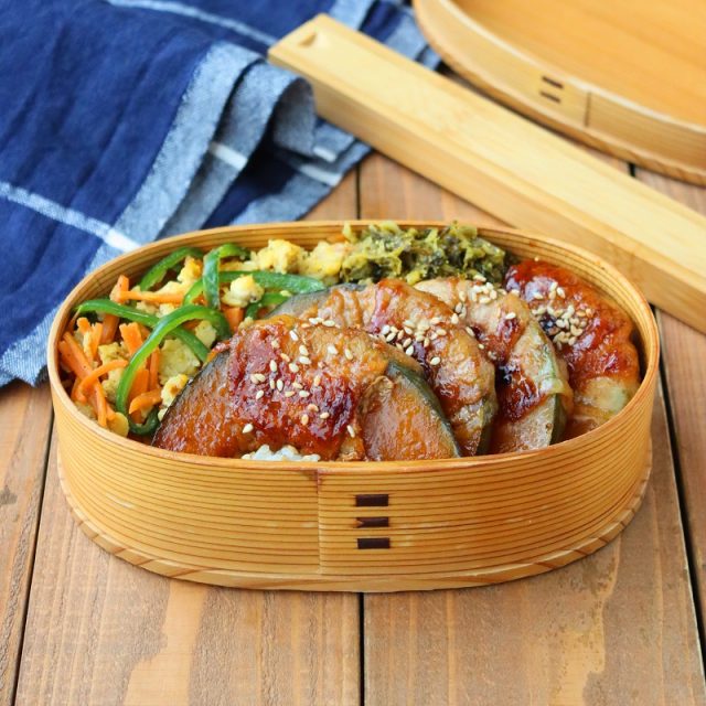 フライパン1つで完結!「かぼちゃ肉巻き」「野菜の卵炒め」2品弁当