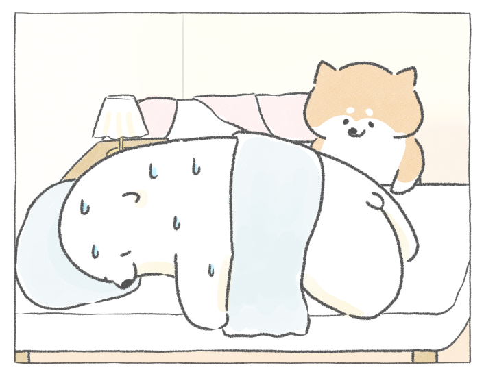 【四コマ漫画】vol.37「快眠グッズ」｜おはよう！おしばと愉快な仲間たち