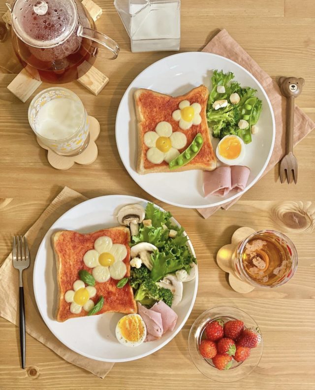 お花チーズピザトースト