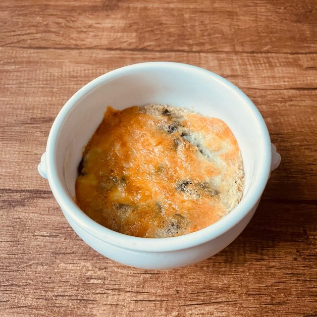 ほうれん草とベーコンのオートミールグラタン