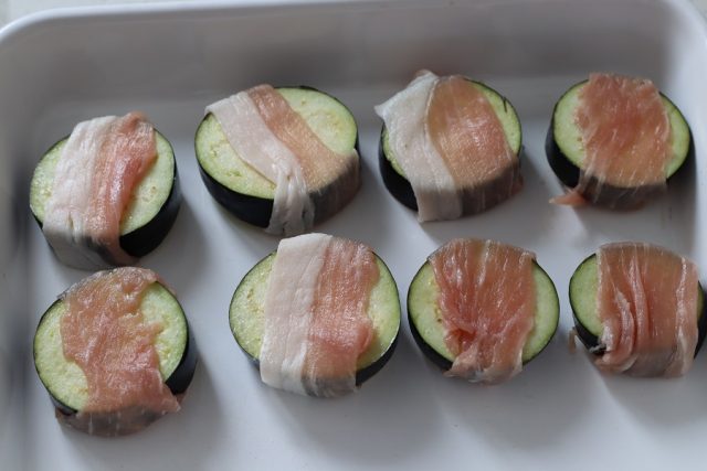 なすの豚巻き