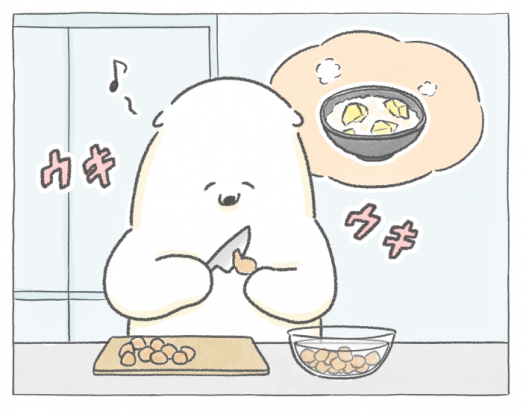 【四コマ漫画】vol.41「栗ごはん」｜おはよう！おしばと愉快な仲間たち