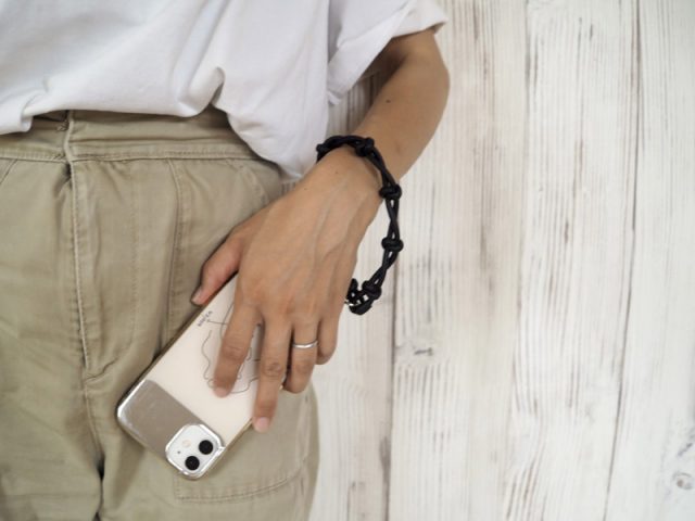牛革 2way スマホストラップ