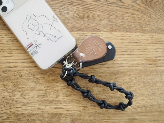 牛革 2way スマホストラップ