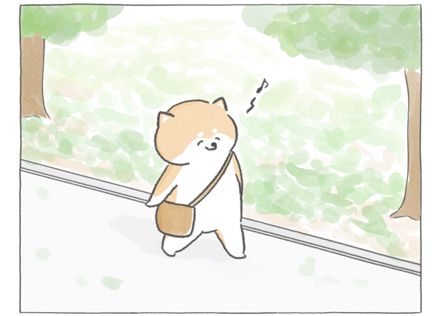 【四コマ漫画】vol.45「朝の散歩」｜おはよう！おしばと愉快な仲間たち