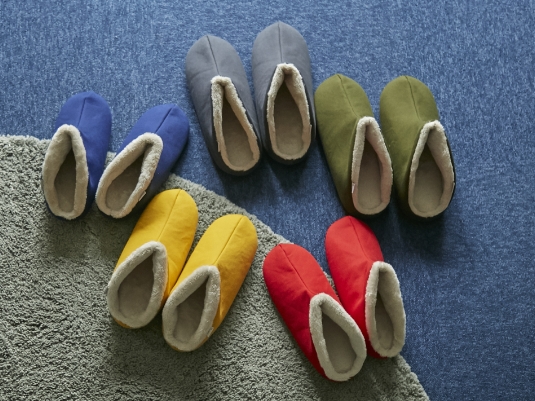 ABE HOME SHOES/帆布のボアルームシューズ