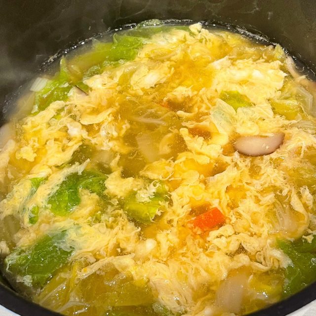 白菜の中華風かきたまスープ