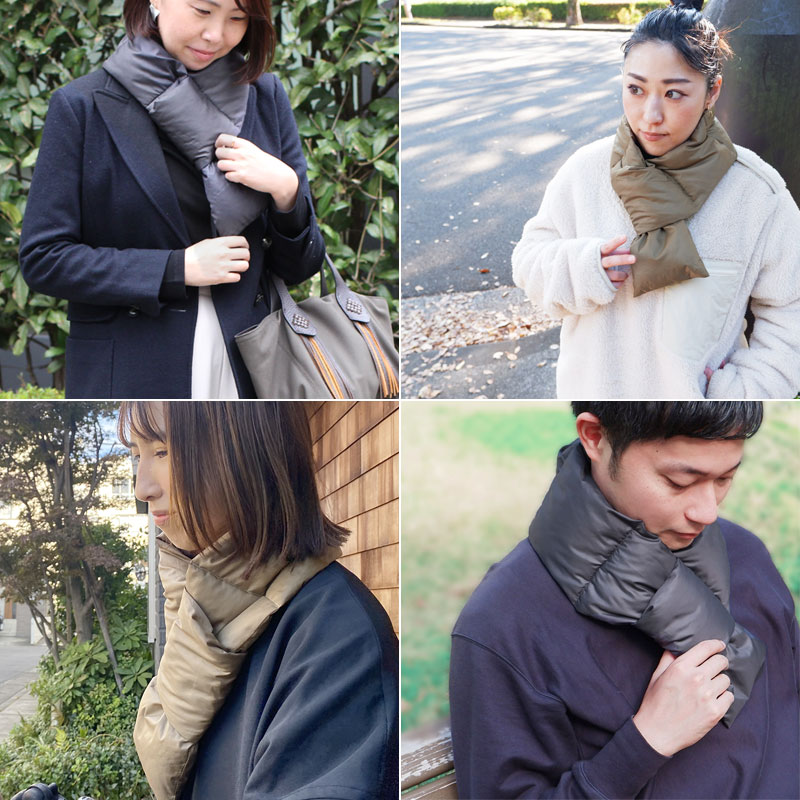 つけているのを忘れる軽さ！今冬のトレンド♪「ポケッタブル ダウンマフラー」