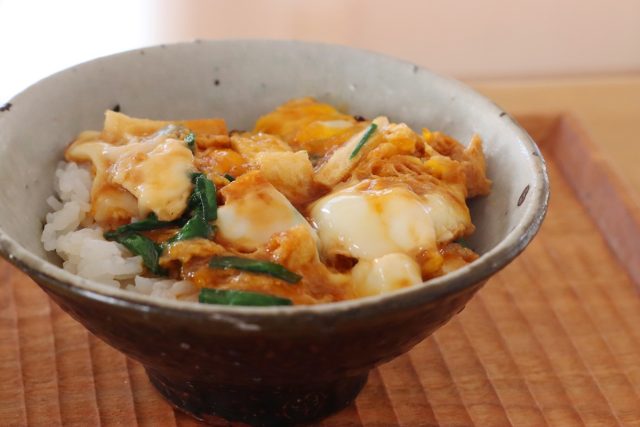 残ったタレで親子丼ふう