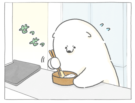 【四コマ漫画】vol.55「お弁当」｜おはよう！おしばと愉快な仲間たち