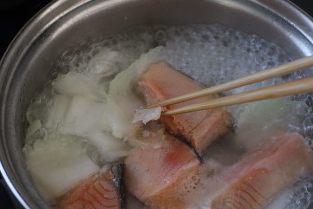 白菜と餅の味噌バター