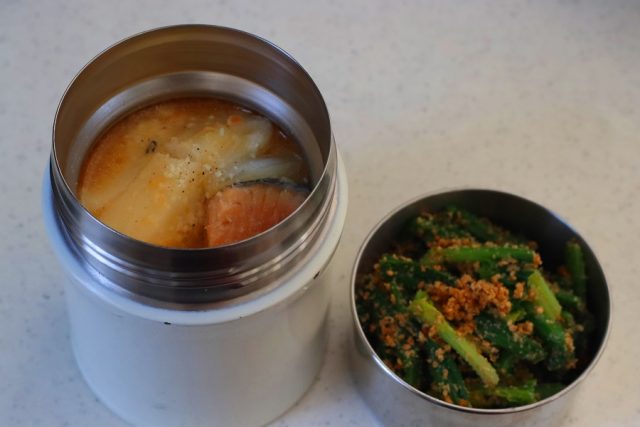 「白菜と餅の味噌バター」「ほうれん草ごまラー油」