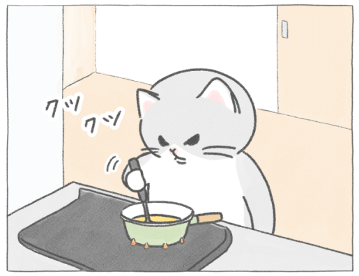 【四コマ漫画】vol.59「熱々スープ」｜おはよう！おしばと愉快な仲間たち