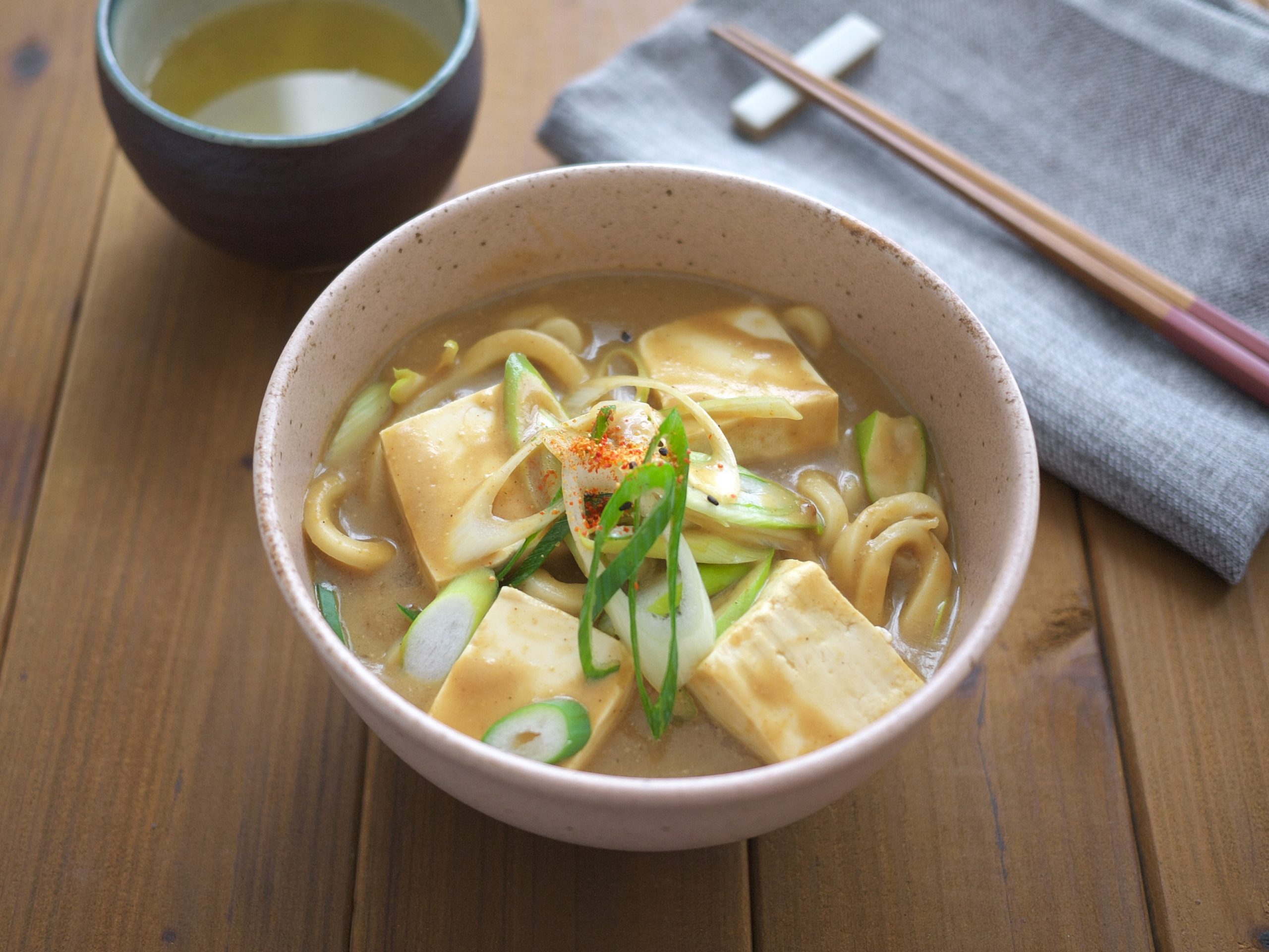 【温活ダイエット】簡単とろ～り♪「豆乳×豆腐入りカレーうどん」