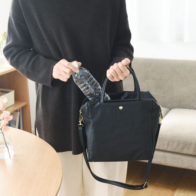 Neutral Gray 日本製 コットンキャンバスPVC加工 ジェーンII 2WAYトートバッグ