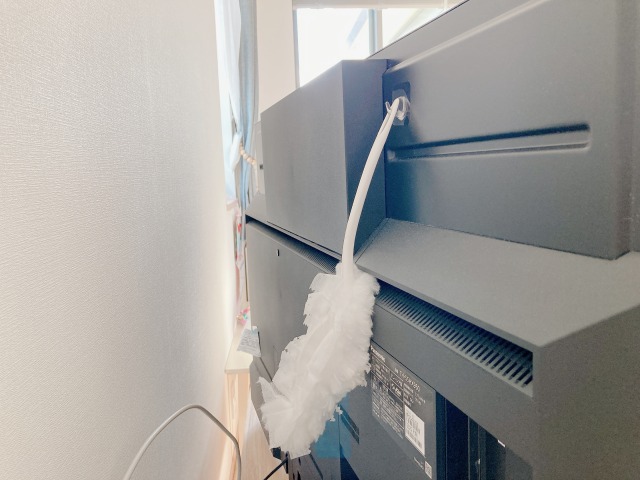 お掃除を楽にする収納術3選‗テレビ裏モップ