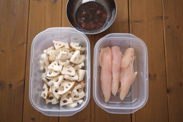 梅肉和えの材料