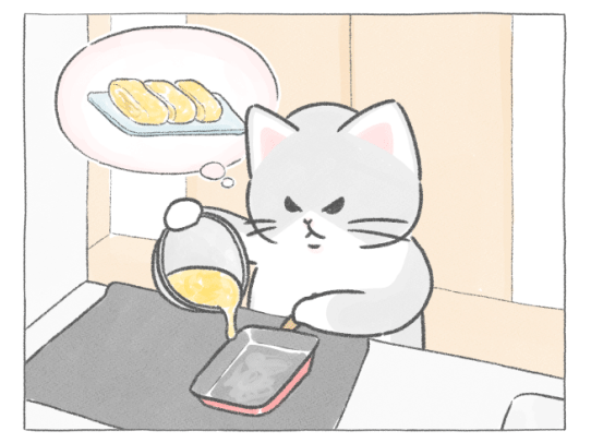 【四コマ漫画】vol.67 「玉子焼き」｜おはよう！おしばと愉快な仲間たち
